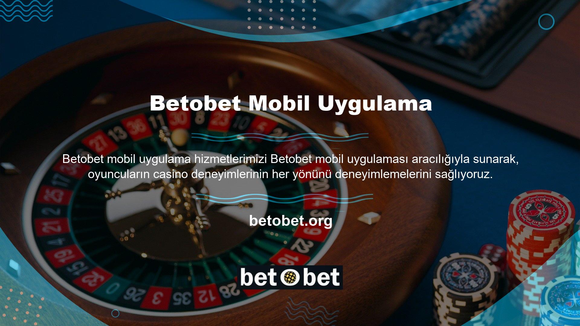 Harika bir casino deneyimi ve kaliteli oyunlar sunan Betobet, uzun yıllardır Türkiye'de faaliyet gösteren en güçlü şirketlerden biri olmuştur
